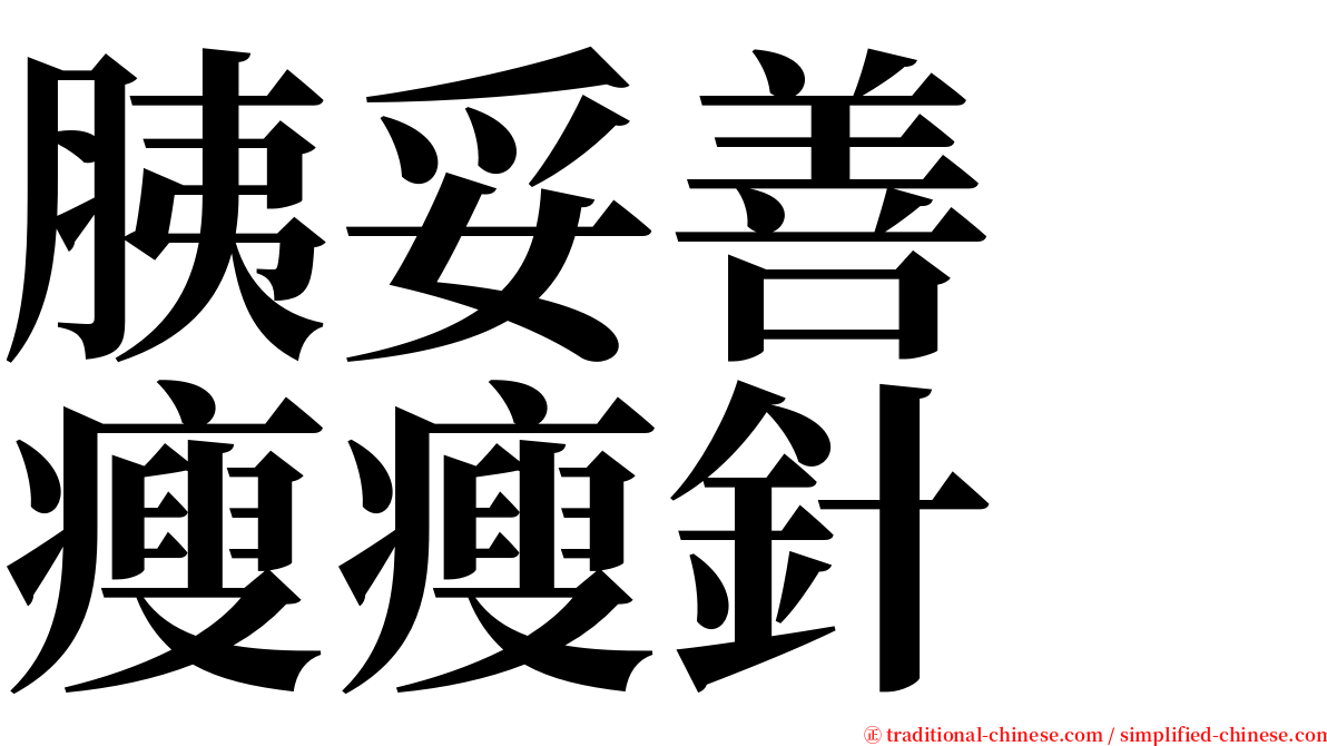 胰妥善　瘦瘦針 serif font